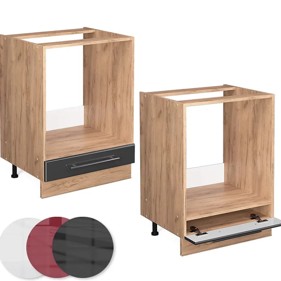 Vicco Meuble pour four Anthracite Haute brillance 60cm sans PT