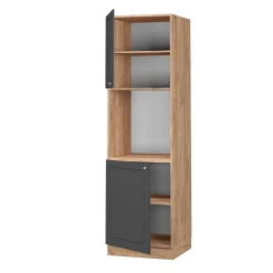 Vicco Meuble pour four Anthracite-or 60cm ouvert