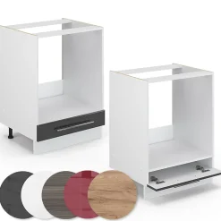 Vicco Meuble pour four Anthracite Haute brillance 60cm sans PT