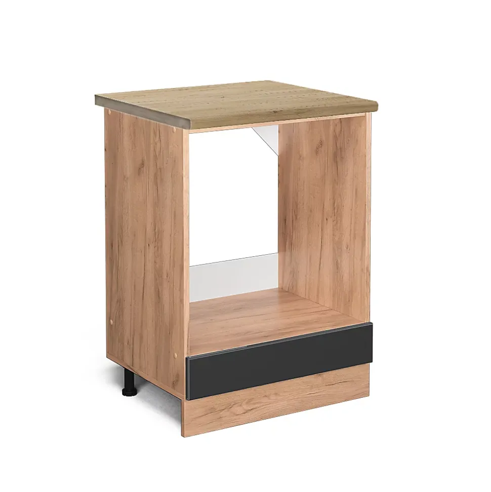 Vicco Meuble pour four Anthracite Haute brillance 60cm , PT Chêne