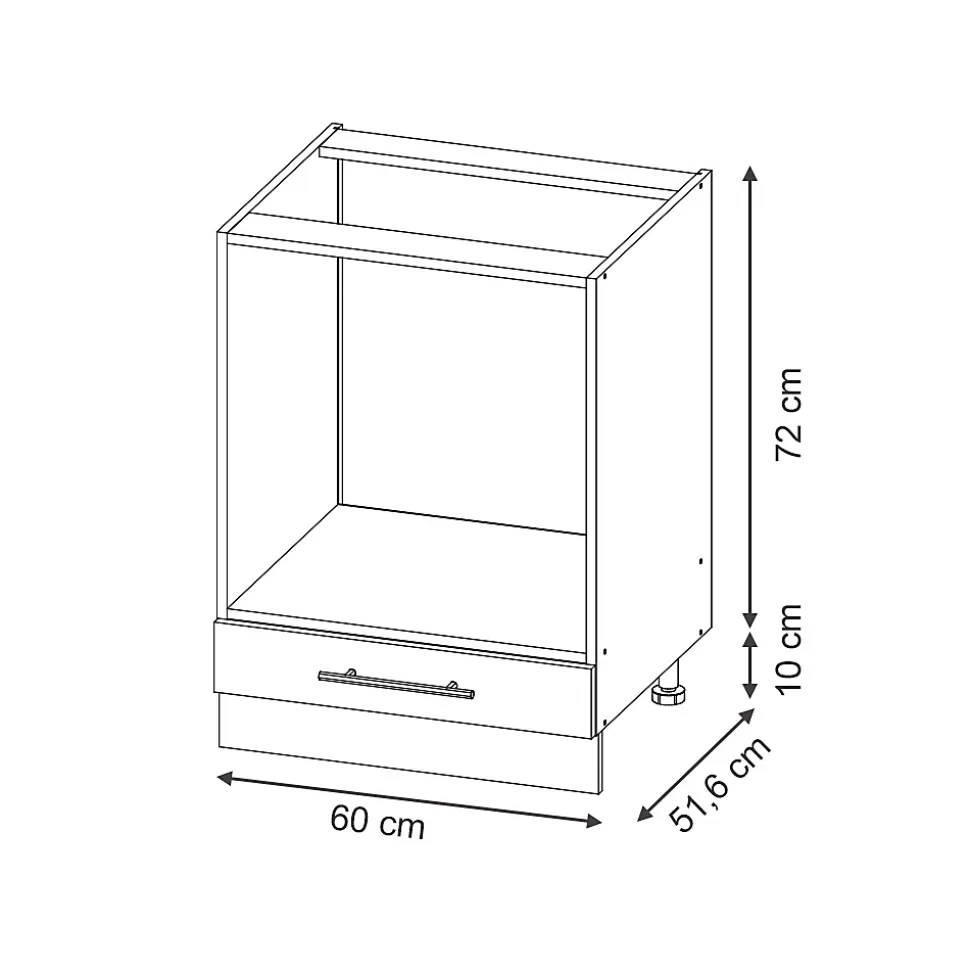 Vicco Meuble pour four Bleu clair-gris 60cm , PT Marbre