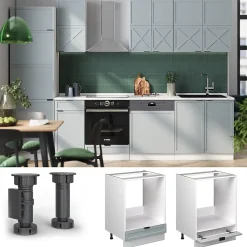 Vicco Meuble pour four Bleu clair-gris 60cm sans PT