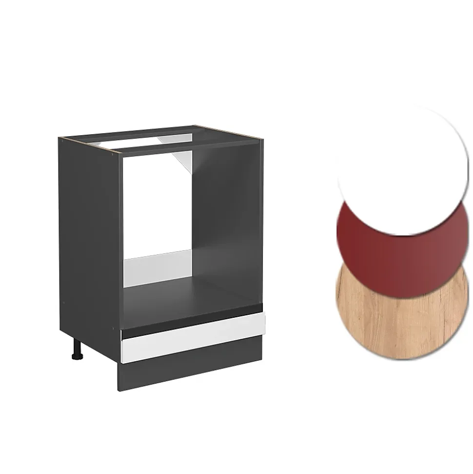 Vicco Meuble pour four Blanc 60cm PT Marbre