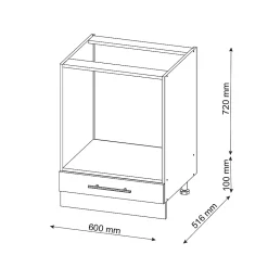 Vicco Meuble pour four Blanc campagne 60cm sans PT