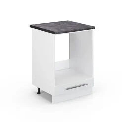 Vicco Meuble pour four Blanc Haute brillance 60cm , PT Anthracite