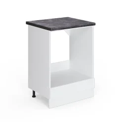 Vicco Meuble pour four Blanc Haute brillance 60cm , PT Anthracite