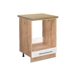 Vicco Meuble pour four Blanc Haute brillance 60cm , PT Chêne