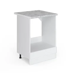 Vicco Meuble pour four Blanc Haute brillance 60cm , PT Marbre