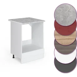 Vicco Meuble pour four Blanc Haute brillance 60cm , PT Marbre