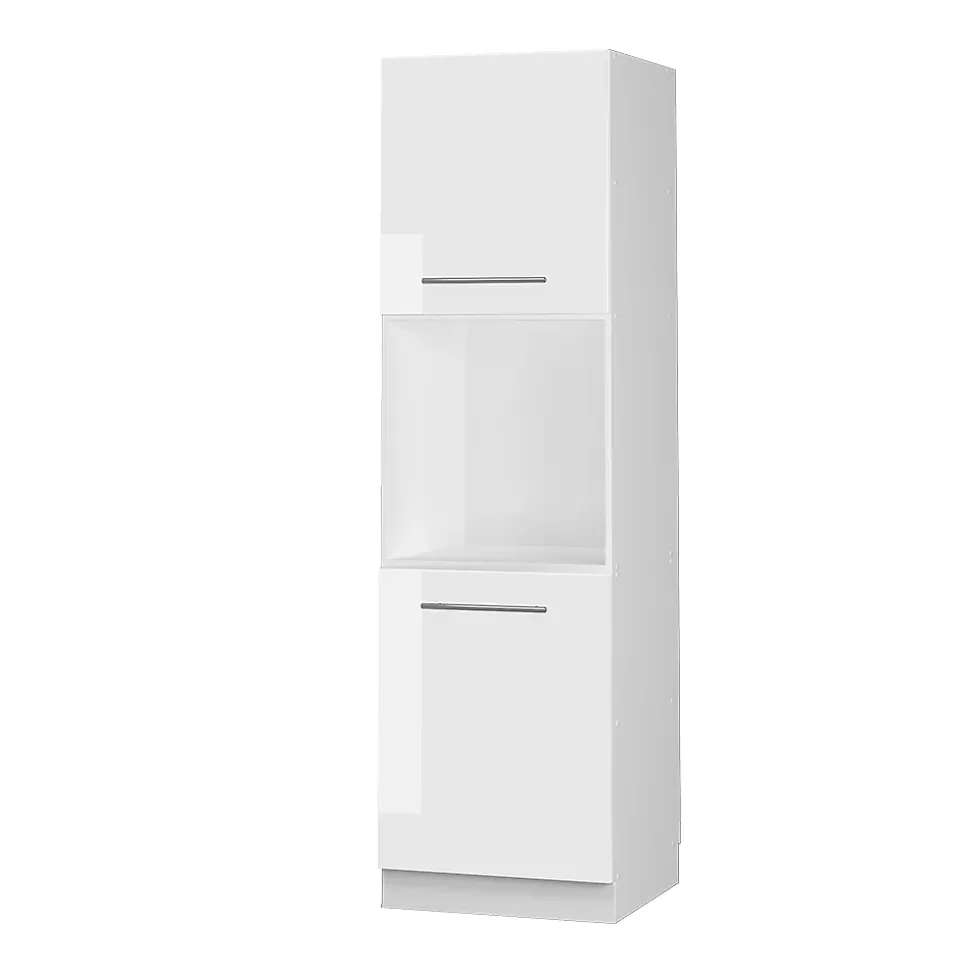 Vicco Meuble pour four Blanc Haute brillance 60cm avec étagères ouvertes