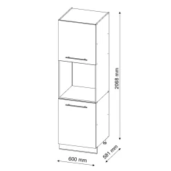 Vicco Meuble pour four Blanc Haute brillance 60cm avec étagères ouvertes