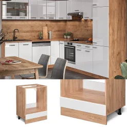 Vicco Meuble pour four Blanc Haute brillance 60cm , PT Anthracite