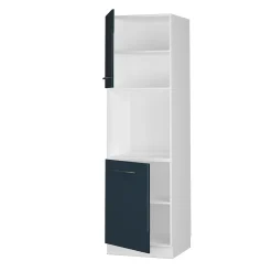 Vicco Meuble pour four Bleu foncé brillant 60cm avec étagères ouvertes