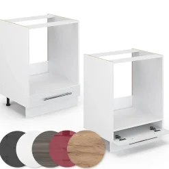 Vicco Meuble pour four Blanc Haute brillance 60cm sans PT