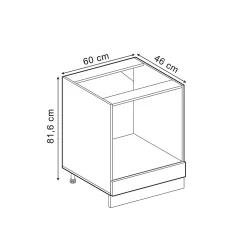 Vicco Meuble pour four Béton noir 60cm PT Marbre