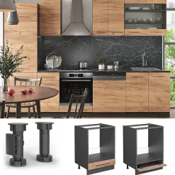 Vicco Meuble pour four Chêne de force doré 60cm sans PT