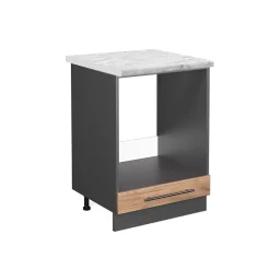 Vicco Meuble pour four Chêne de force doré 60cm , PT Marbre