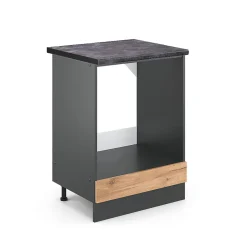 Vicco Meuble pour four Chêne de force doré 60cm , PT Anthracite