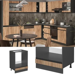 Vicco Meuble pour four Chêne de force doré 60cm J-Shape, sans PT