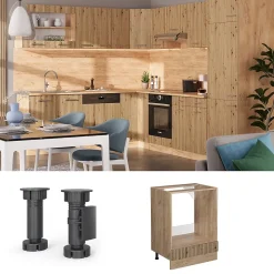 Vicco Meuble pour four Chêne Artisan 60cm , PT Chêne