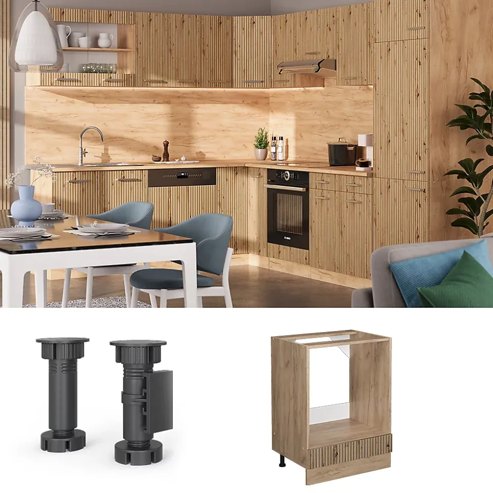 Vicco Meuble pour four Chêne Artisan 60cm , PT Chêne