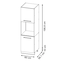 Vicco Meuble pour four Panneau en chêne 60cm avec étagères ouvertes