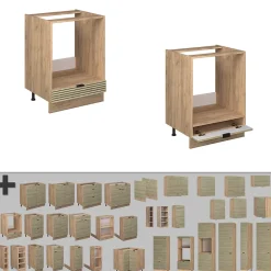 Vicco Meuble pour four Panneau en chêne 60cm sans plan de travail