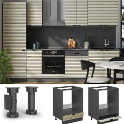 Vicco Meuble pour four Panneau en chêne 60cm sans plan de travail