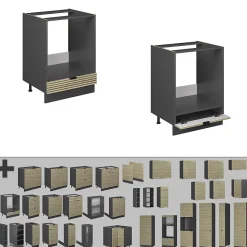 Vicco Meuble pour four Panneau en chêne 60cm sans plan de travail