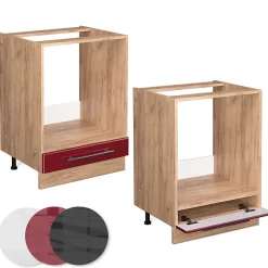 Vicco Meuble pour four Rouge bordeaux Haute brillance 60cm , PT Marbre