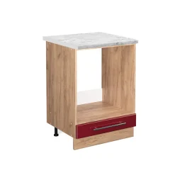 Vicco Meuble pour four Rouge bordeaux Haute brillance 60cm , PT Marbre