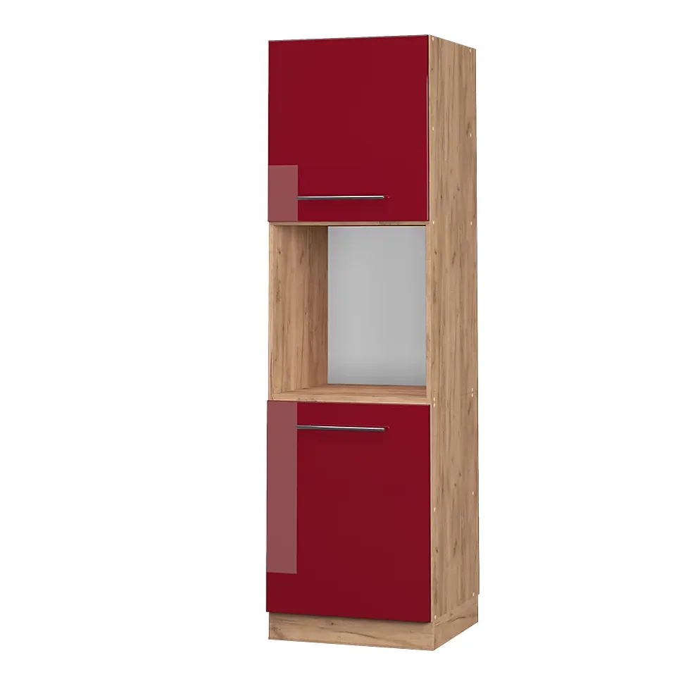 Vicco Meuble pour four Rouge bordeaux Haute brillance 60cm ouvert
