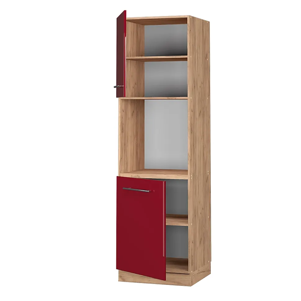 Vicco Meuble pour four Rouge bordeaux Haute brillance 60cm ouvert