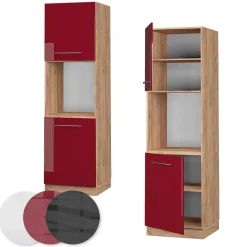 Vicco Meuble pour four Rouge bordeaux Haute brillance 60cm ouvert