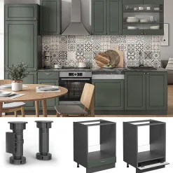 Vicco Meuble pour four Vert Or Campagne 60cm sans PT