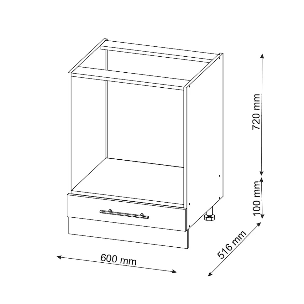 Vicco Meuble pour four Vert Or Campagne 60cm , PT Chêne