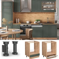 Vicco Meuble pour four Vert Or Campagne 60cm sans PT