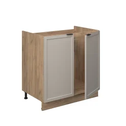 Vicco Meuble sous évier GrisBeige 80cm , PT Marbre