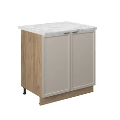 Vicco Meuble sous évier GrisBeige 80cm , PT Marbre
