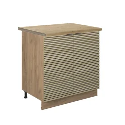 Vicco Meuble sous évier Panneau en chêne 80cm , PT Chêne