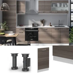 Vicco Panneau de lave-vaisselle Gris noble 45cm sans PT