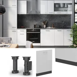 Vicco Panneau de lave-vaisselle Blanc Haute brillance 60cm sans PT