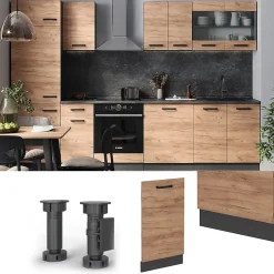 Vicco Panneau de lave-vaisselle Chêne de force doré 45cm sans PT