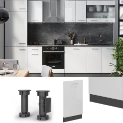 Vicco Panneau de lave-vaisselle Blanc Haute brillance 45cm , PT Anthracite