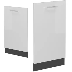 Vicco Panneau de lave-vaisselle Blanc Haute brillance 45cm , PT Anthracite