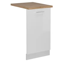 Vicco Panneau de lave-vaisselle Blanc Haute brillance 45cm , PT Chêne