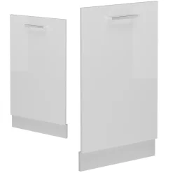 Vicco Panneau de lave-vaisselle Blanc Haute brillance 45cm , PT Chêne