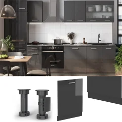 Vicco Panneau de lave-vaisselle Anthracite Haute brillance 60cm sans PT