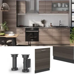 Vicco Panneau de lave-vaisselle Gris noble 60cm sans PT