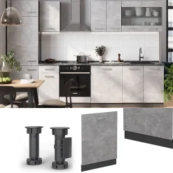 Vicco Panneau de lave-vaisselle Béton 60cm , PT Anthracite